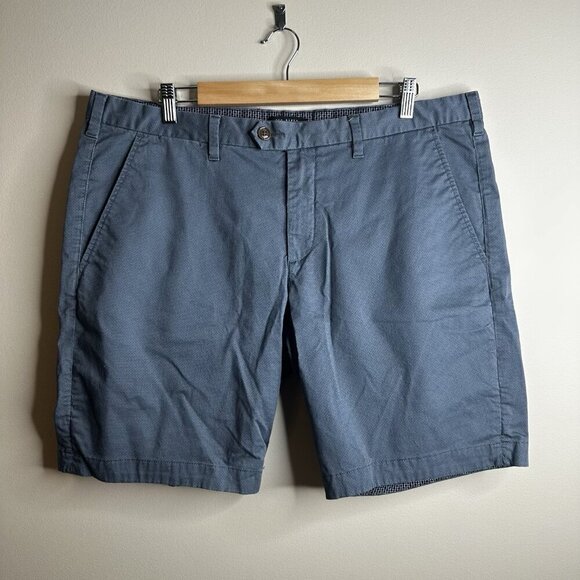 Ted Baker Golf Chino Shorts Mens 38R Blue Patterned Summer Sportswear Smart - Picture 1 of 11